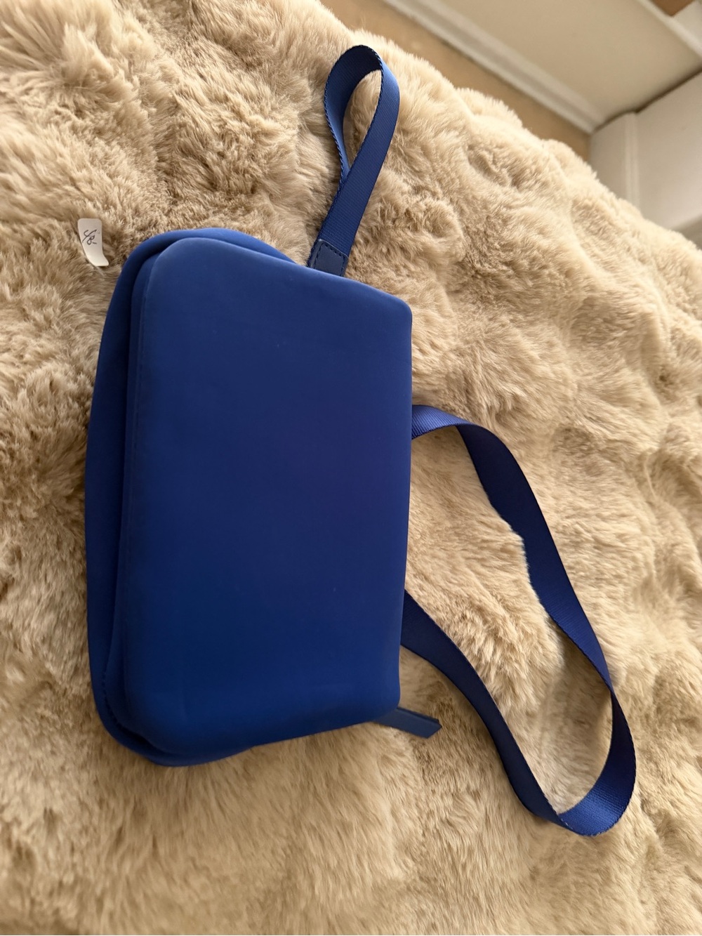 Blue Crossbody Shoulder Bag - Minimal Nylon Design